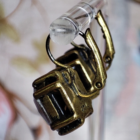 Chloe and Isabel Rhinestone Oxidized Brass Necklace and Pierced Earrings Set - Picture 13 of 14